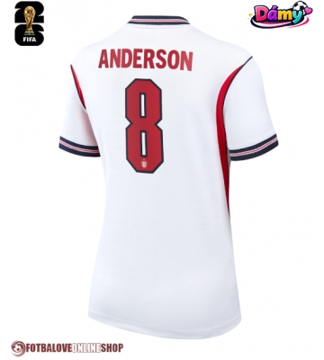 Anglie Elliot Anderson #8 Domácí Dres pro Dámy MS 2026 Krátkým Rukávem